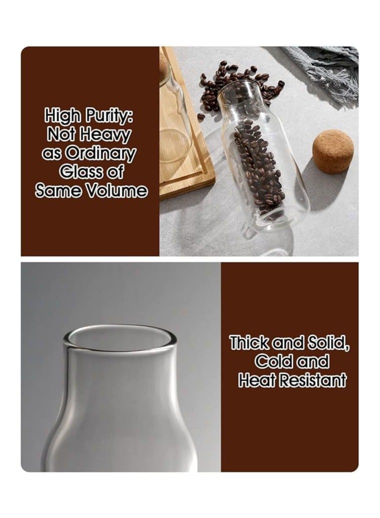 Eco-neutral Eco neutral Glass Jar Cork Lid clear glass bottle for water, juices Containers Bottle for Tea Herbs Seasonings Canister with Airtight Round Cork stopper 1200 ML - Image 3