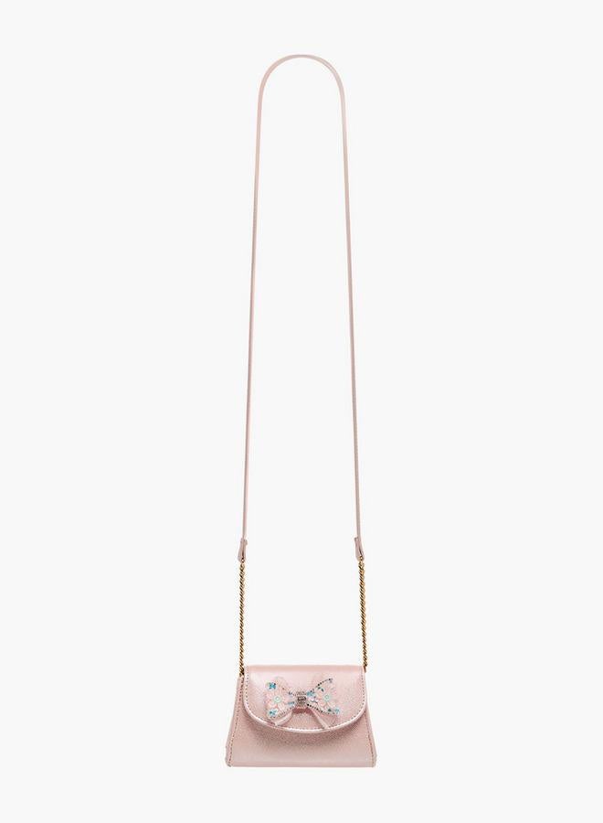 Celeste Bow Embellished Crossbody Bag with Chain Strap - Image 3