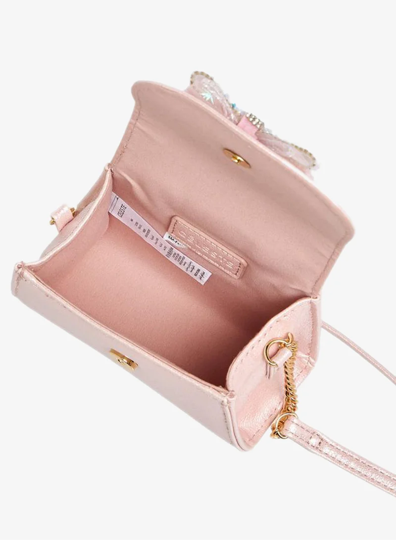 Celeste PINK Bow Embellished Crossbody Bag with Chain Strap for Women | Best Price UAE