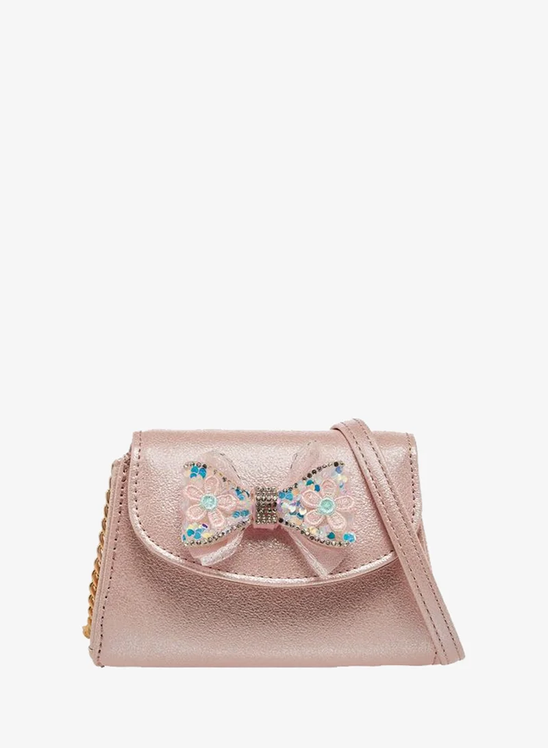 سيليست Bow Embellished Crossbody Bag with Chain Strap