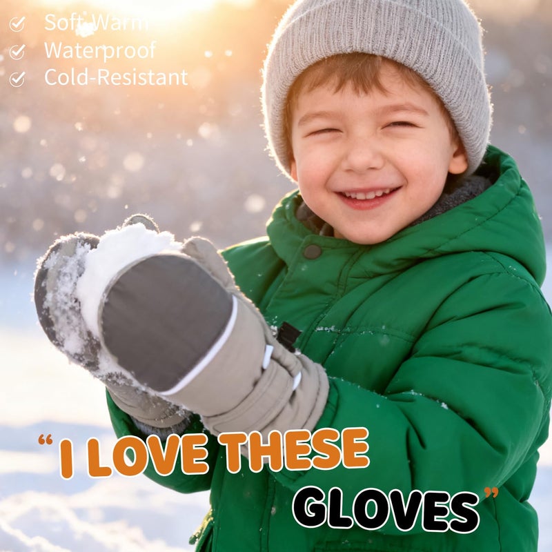 Weradau Fleece Lined Mittens for Baby Boys Girls,Baby Toddler Little Kids Winter Gloves Mittens for Children 2-4 Years - Image 2