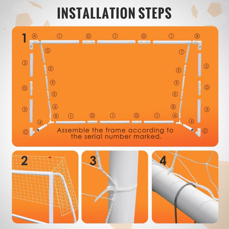 ORIENGEAR Soccer Goal, 8'x6' Full Size Soccer Goals for Backyard, Soccer Net with Training Discs, Portable Soccer Goal for Kids and Adults with 1 Carry Bag, Porterias De Futbol - Image 3