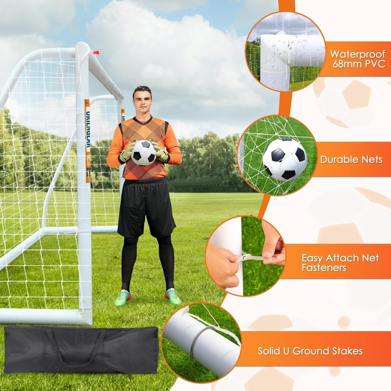 ORIENGEAR Soccer Goal, 8'x6' Full Size Soccer Goals for Backyard, Soccer Net with Training Discs, Portable Soccer Goal for Kids and Adults with 1 Carry Bag, Porterias De Futbol - Image 4