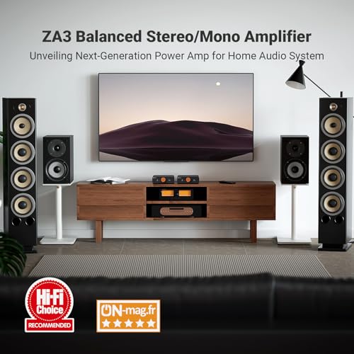Fosi Audio ZA3 Balanced Stereo Amplifier Home Audio Component Mini 2 Channel Mono Amp TPA3255 for Subwoofer Desktop Home Theater Bookshelf Tower Floorstanding Passive Speakers with 48V Power Supply - Image 3