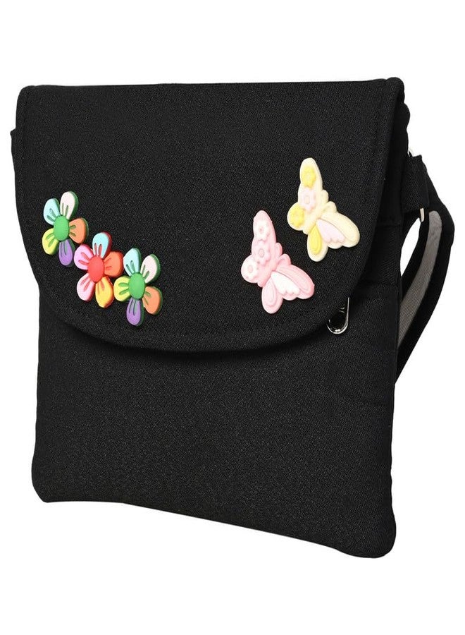 Coco Candy Women's Casual Lightweight Stylish Handbag | Floral & Butterfly Printed Black Sling Bag for Women - Perfect for Daily Use - Image 2
