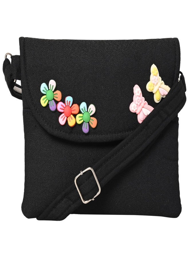 Coco Candy Women's Casual Lightweight Stylish Handbag | Floral & Butterfly Printed Black Sling Bag for Women - Perfect for Daily Use - Image 1