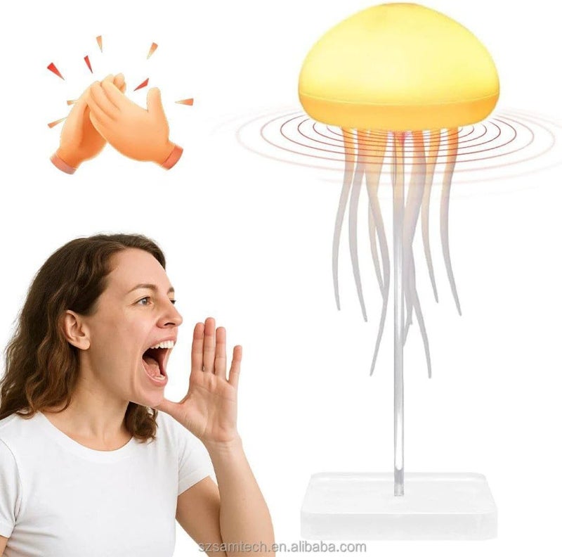 LED Jellyfish Light - RGB Gradient Color, Touch and Sound, Rechargeable Jellyfish Night Light (Suspension Design) - Image 4