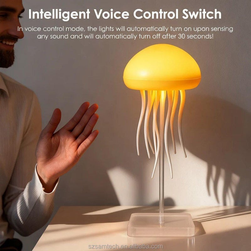 LED Jellyfish Light - RGB Gradient Color, Touch and Sound, Rechargeable Jellyfish Night Light (Suspension Design) - Image 2