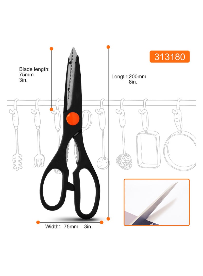 KSEIBI Multipurpose scissors, Durable, Stainless Steel,  Sharp Edges, Precision Cutting, All-Purpose, Sharp Edge Shears with Comfort-Grip Handles for Office Home School Sewing Fabric Craft Supplies. - Image 2