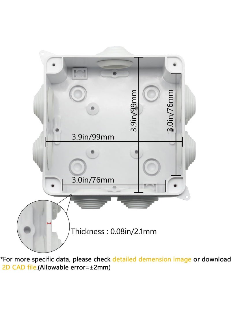 Bectro Bectro Waterproof PVC Square Junction Box for CCTV Cameras IP65 6  - Image 3