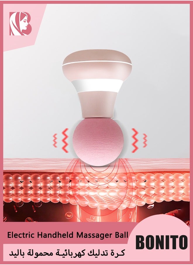BONITO Electric Handheld Massager Ball, Cordless Handheld and Portable,Suitable for Men & Women Shoulder,Neck and Back Massage (Pink)  - Image 1