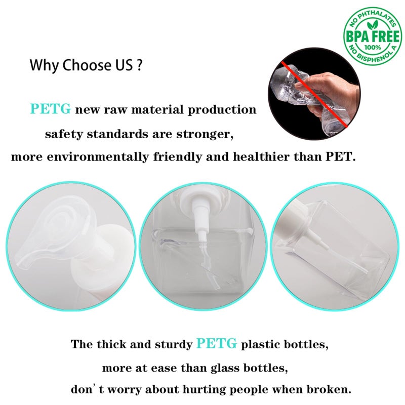 rejomiik 2 Pack Foaming Soap Dispenser 15oz Refillable Foam Liquid Hand Soap Empty Plastic Pump Bottle Container for Bathroom Vanities, Kitchen Sink, Hospital, Clinic, Clear 450ml - Image 3