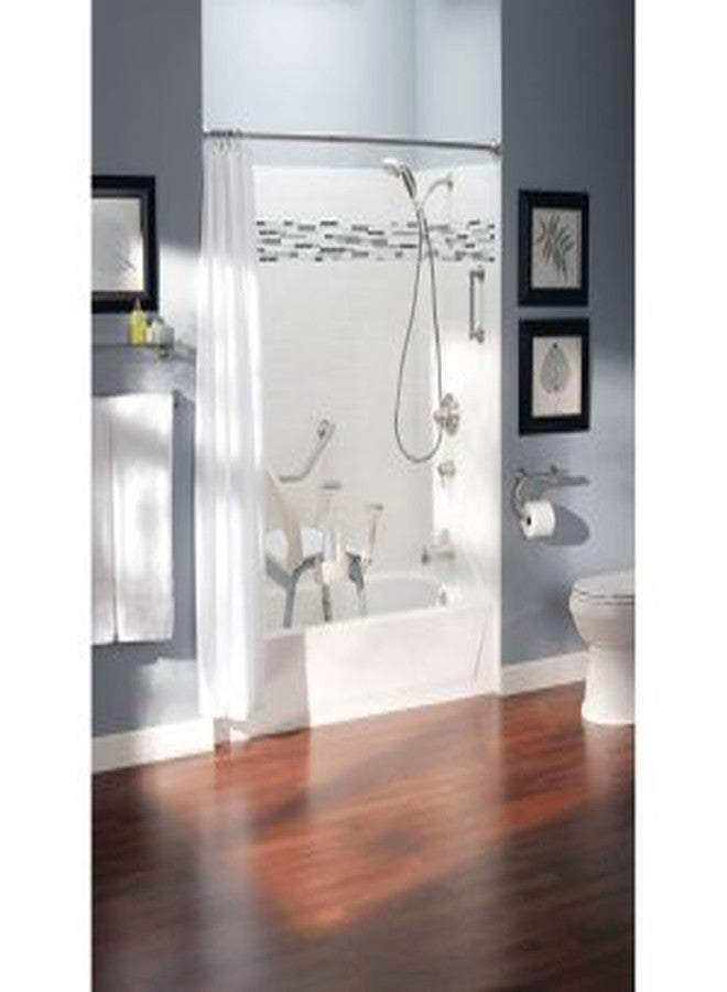 Moen Chrome Bathroom Safety 16-Inch Screw-in Curved Shower Grab Bar with Built-in Shelf for Storage, LR2356DCH - Image 2