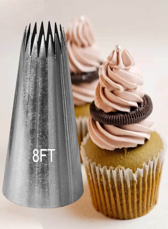 APSAMBR- 8FT 1 Piece Nozzles Stainless Steel Icing Piping Nozzles Tips Pastry Tips for Cake Decorating Baking Fondant Tools - Image 3