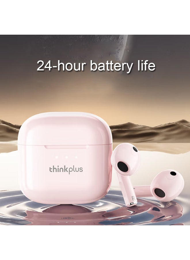 Wireless Bluetooth earbuds with semi-in-ear design, long battery life, compatible with various systems, compact and portable, perfect as a birthday, Christmas, and New Year's gift for friends - Pink - Image 5