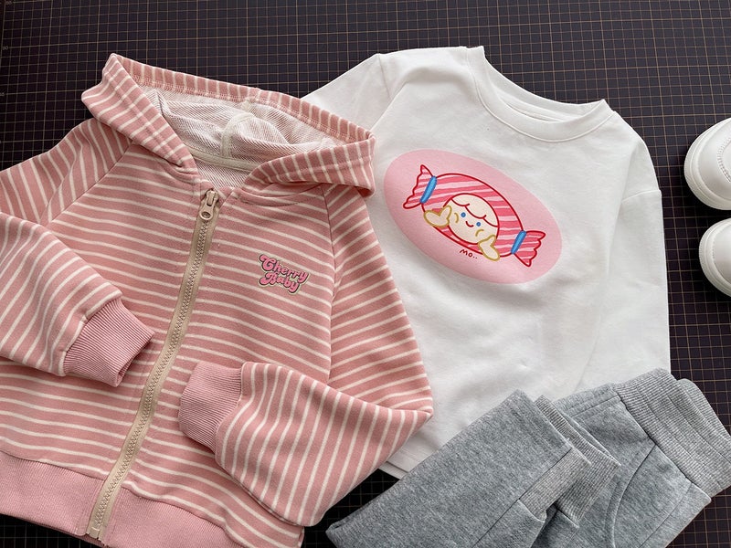 Basic Small White T Children'S Solid Color Long Sleeve Top Boys And Girls Cartoon Base Shirt Autumn New Children'S Wear - Image 1