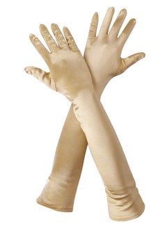 Satin Opera Gloves Long Elbow Satin Gloves Set 21" Stretchy 1920s Opera Gloves Evening Party Dance Gloves for Women