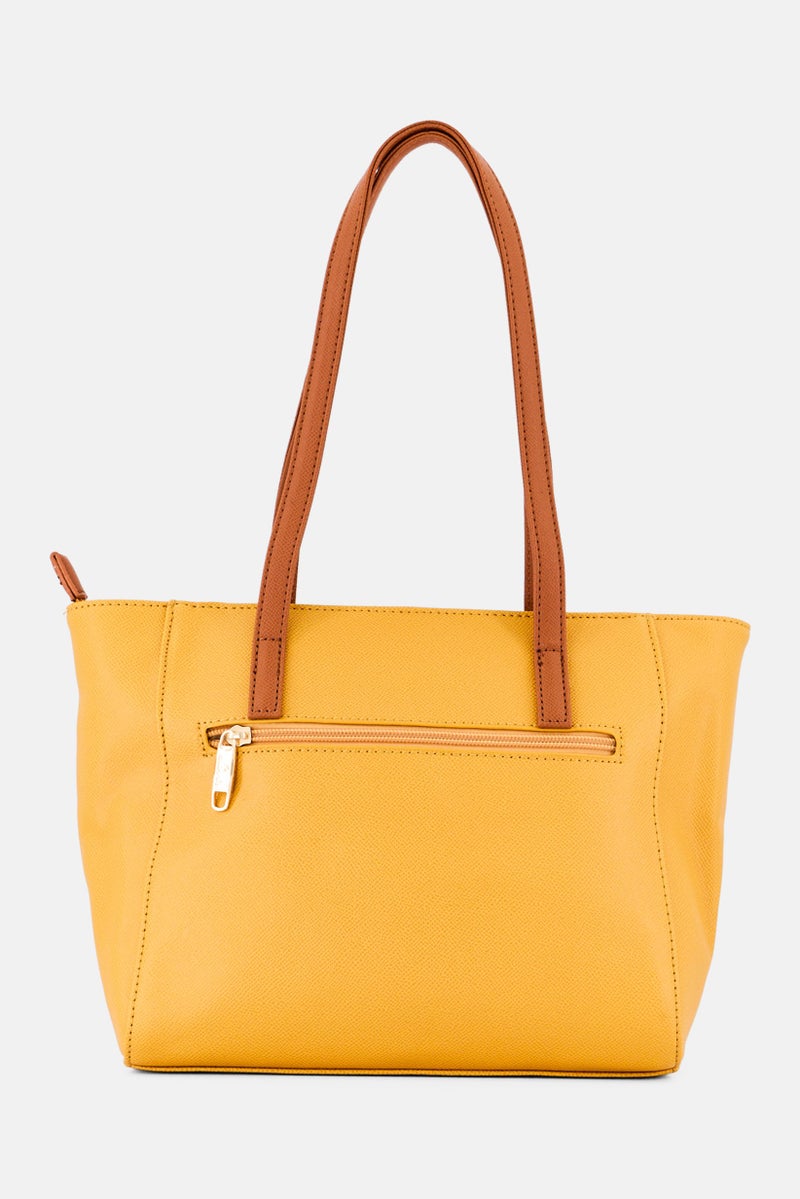 Lavie Women Brand Logo Hilite Betty Tote Bag, Ocher Yellow - Image 2