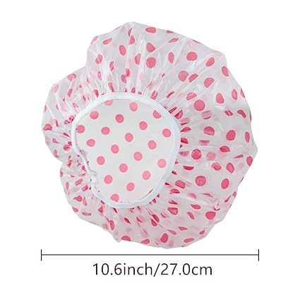 ZINZA 3PCS Shower Caps Disposable and Reusable Waterproof Caps for Women - Waterproof and Convenient for Travel (Multi) - Image 3