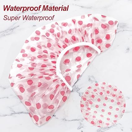 ZINZA 3PCS Shower Caps Disposable and Reusable Waterproof Caps for Women - Waterproof and Convenient for Travel (Multi) - Image 2
