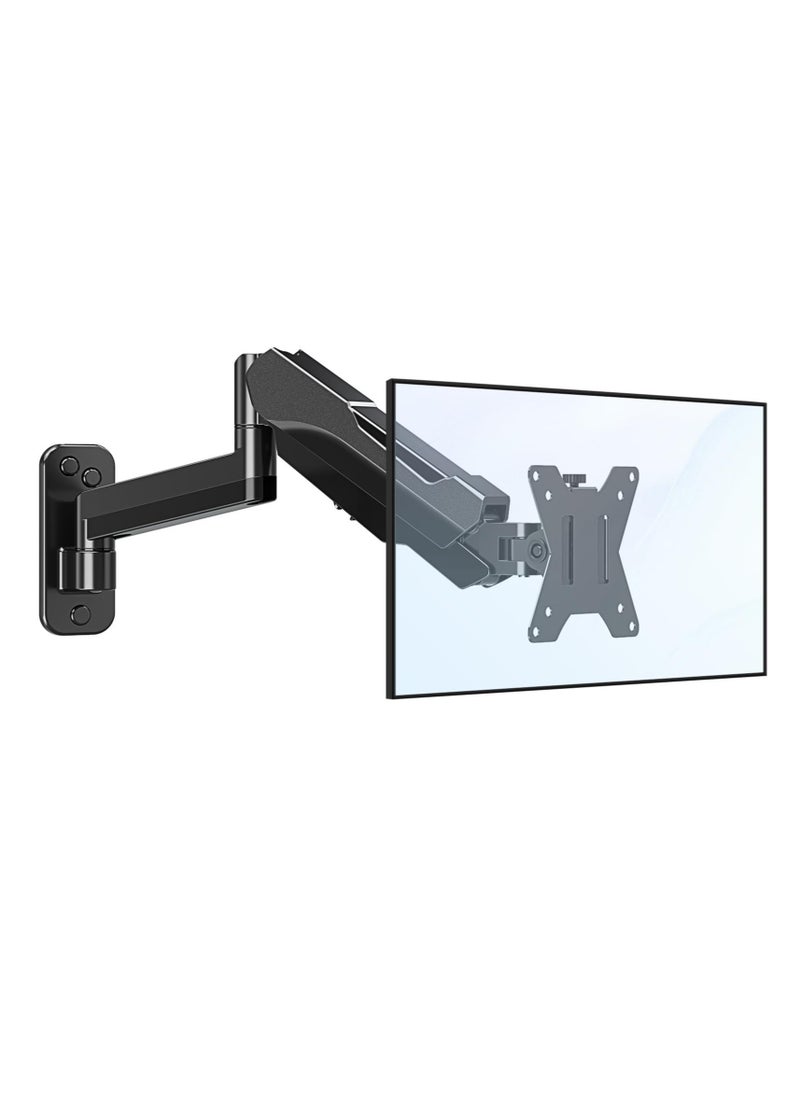 XiuWoo - Monitor Wall Mount for 17-35 Inch Computer Screen, Gas Spring Single Monitor Arm with VESA Extension Kit for VESA 75x75, 100x100, 100x200, 200x100, 200x200, Support 4.4-26.5lbs Display, Black - Image 1