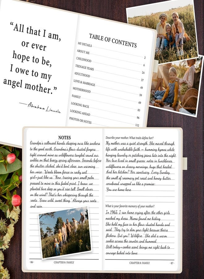 SIMSIMY Mom Life Story Book Journal, A Mother’S Guided Journal with Prompt Questions to Share Her Journey & Memories, Meaningful Family Keepsake Gift for Mother's Day, Birthday, Christmas from - Image 3