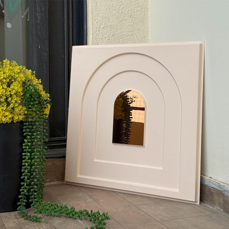 ELEVATE INTERIOR ألواح جدارية ثلاثية الأبعاد - لون ذيل أبيض، غير لاصقة ذاتياً 20x20 بوصة | بلاط جدران من الأكريليك النحاسي PVC للمنزل، المكتب والمطعم | عبوة من 12، تغطي 32.4 قدم مربع. - Image 1