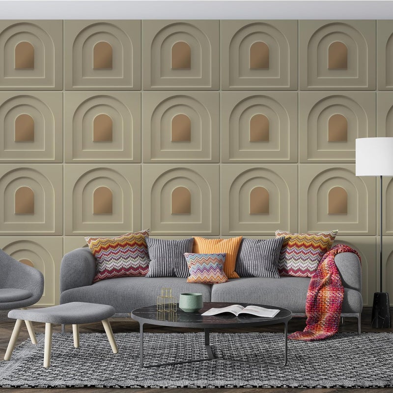 ELEVATE INTERIOR ألواح جدارية ثلاثية الأبعاد - لون ذيل أبيض، غير لاصقة ذاتياً 20x20 بوصة | بلاط جدران من الأكريليك النحاسي PVC للمنزل، المكتب والمطعم | عبوة من 12، تغطي 32.4 قدم مربع. - Image 3