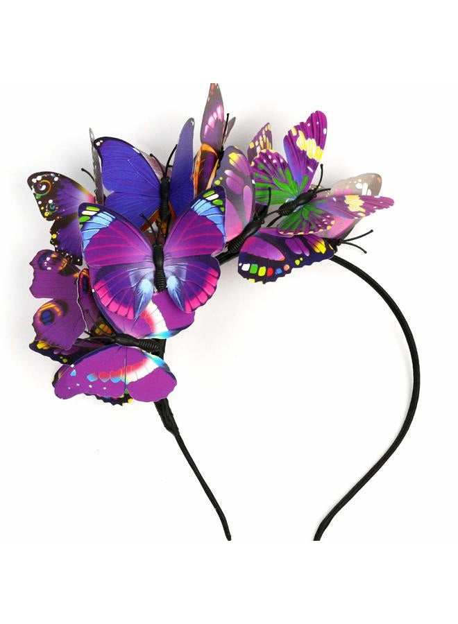 Coucoland Butterfly Fascinator Hat Monarch Butterfly Headband Crown Tea Party Halloween Costume Headpiece - Image 1