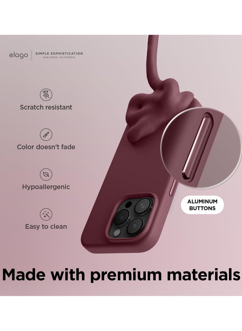 elago Magnetic Liquid Silicone for iPhone 15 PRO case cover compatible with MagSafe Shockproof - Burgundy - Image 4