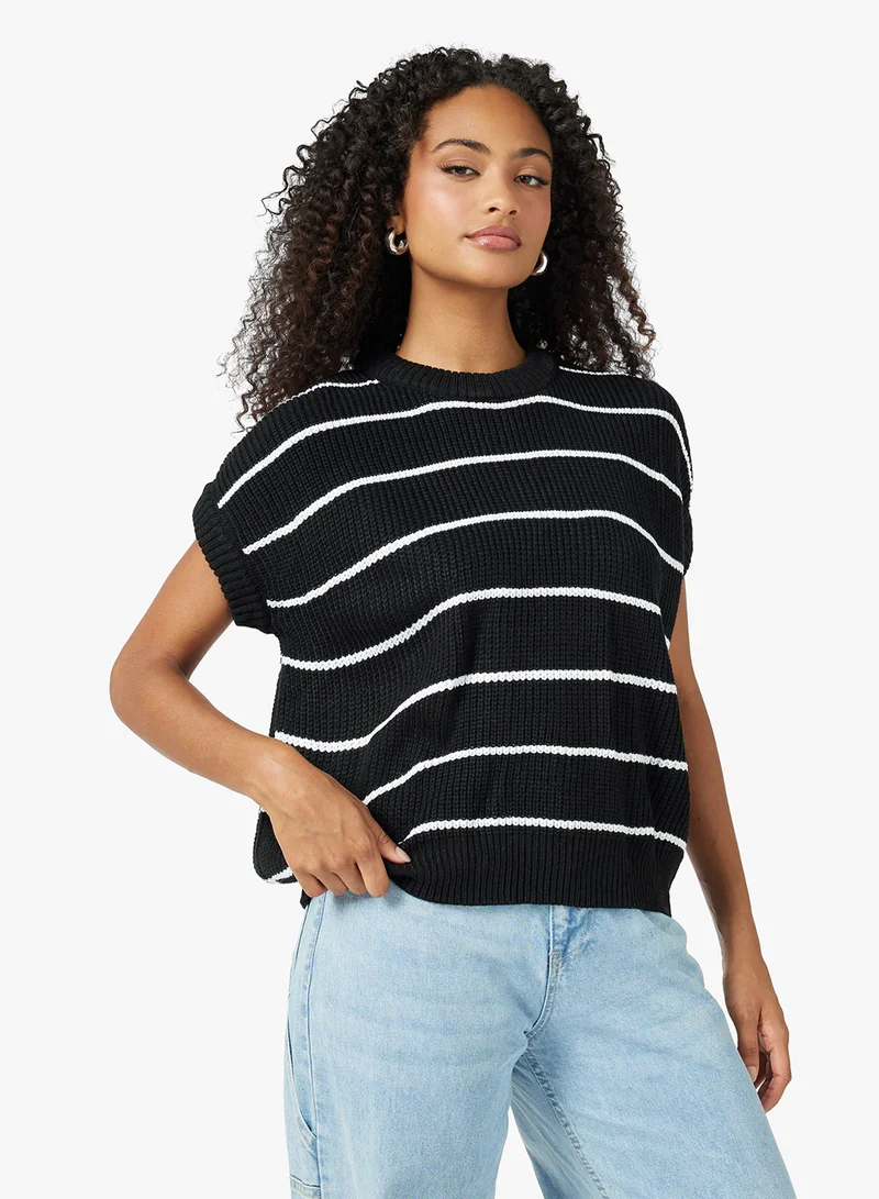 جينجر Crew Neck Stripe Sweater