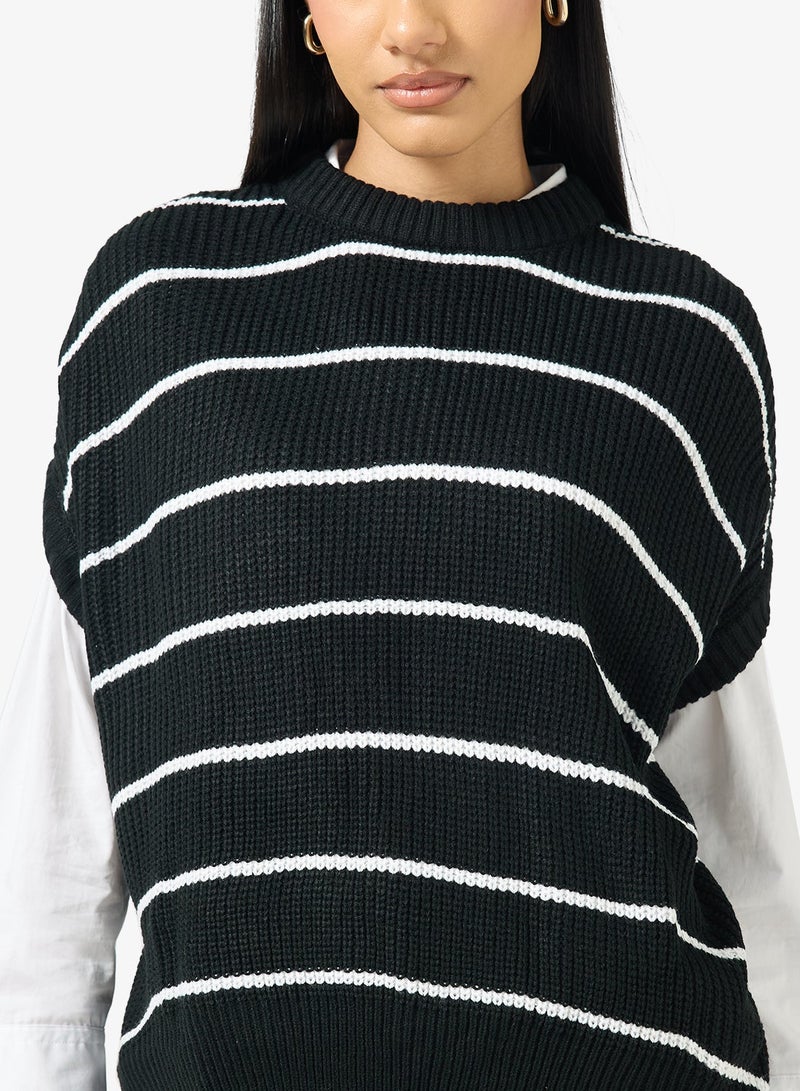 Ginger Crew Neck Stripe Sweater - Image 3