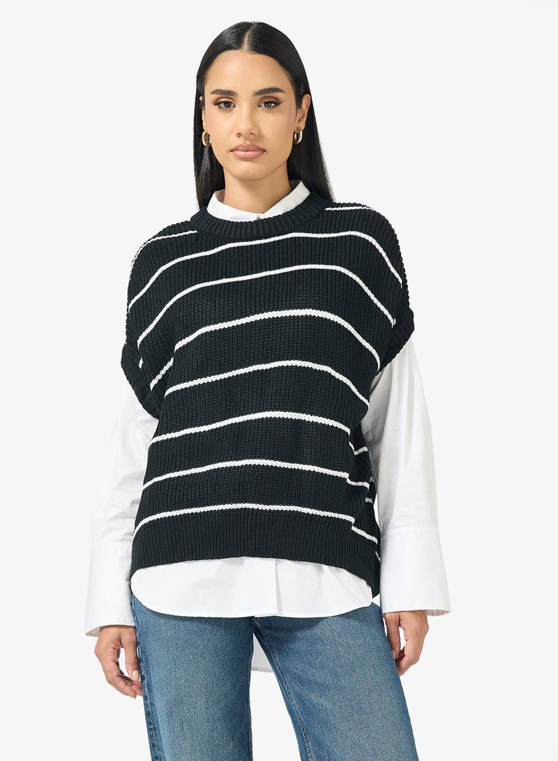 Ginger Crew Neck Stripe Sweater - Image 1