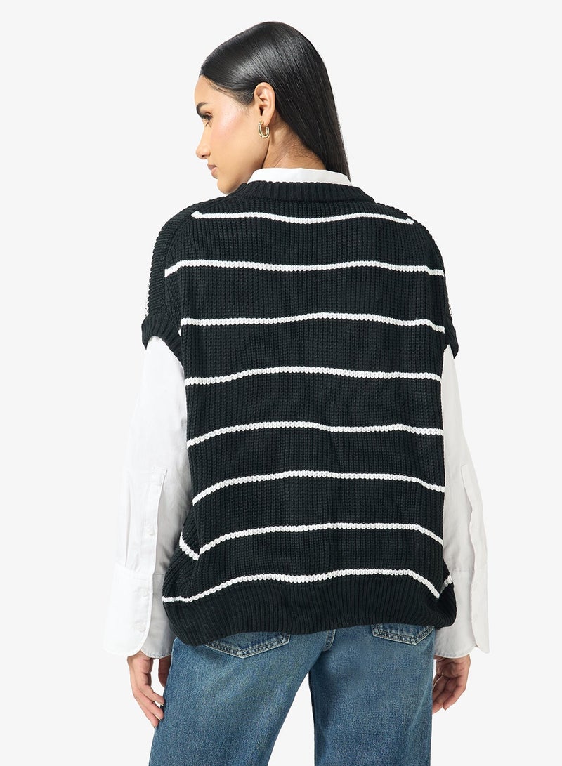 Ginger Crew Neck Stripe Sweater - Image 3