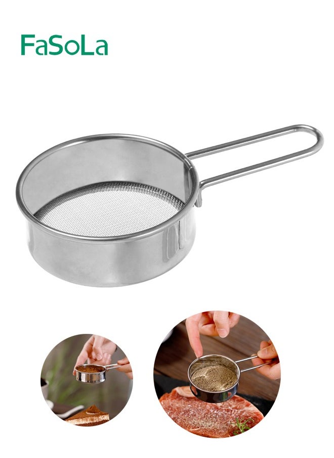 Fasola Stainless Steel Flour Sieve Handheld Fine Mesh Sieve Baking Tool Fine Powder For Home Baking Sugar Powder Filtration  - Image 1