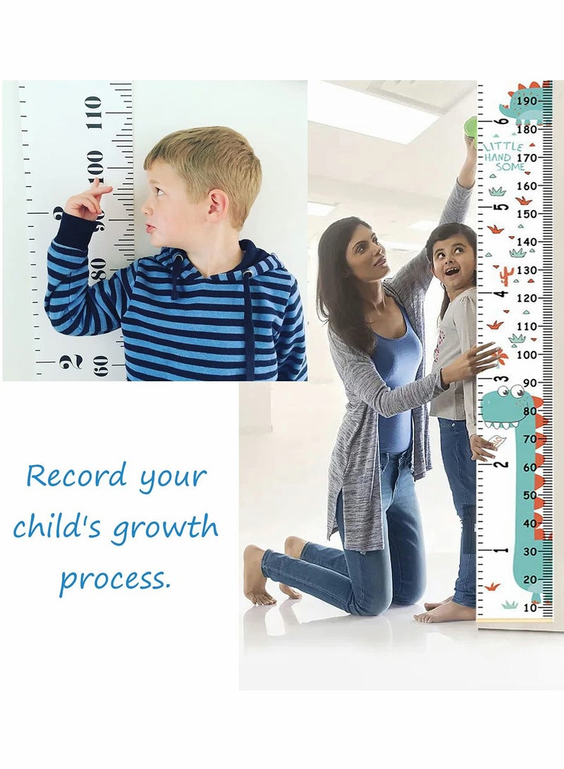 KASTWAVE Kids Baby Hanging Growth Chart, Hanging Ruler Wall Decor Ruler, Wood Frame Fabric Canvas Removable Height Measurement Ruler, for Kids, Toddlers, Babies 2 Pack (Dinosaurs, Basic Styles) - Image 5