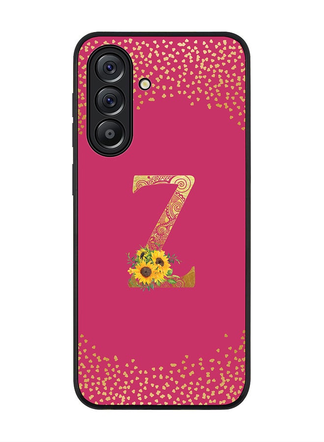 Stylizedd For Samsung Galaxy A36 5G Case,Slim fit Camera Protection, Shockproof Thin Phone cover  - Custom Floral Monogram - Z ( Deep Pink ) - Image 1