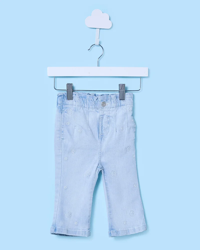 Redtag Infant Girls Blue Wide Leg Jeans