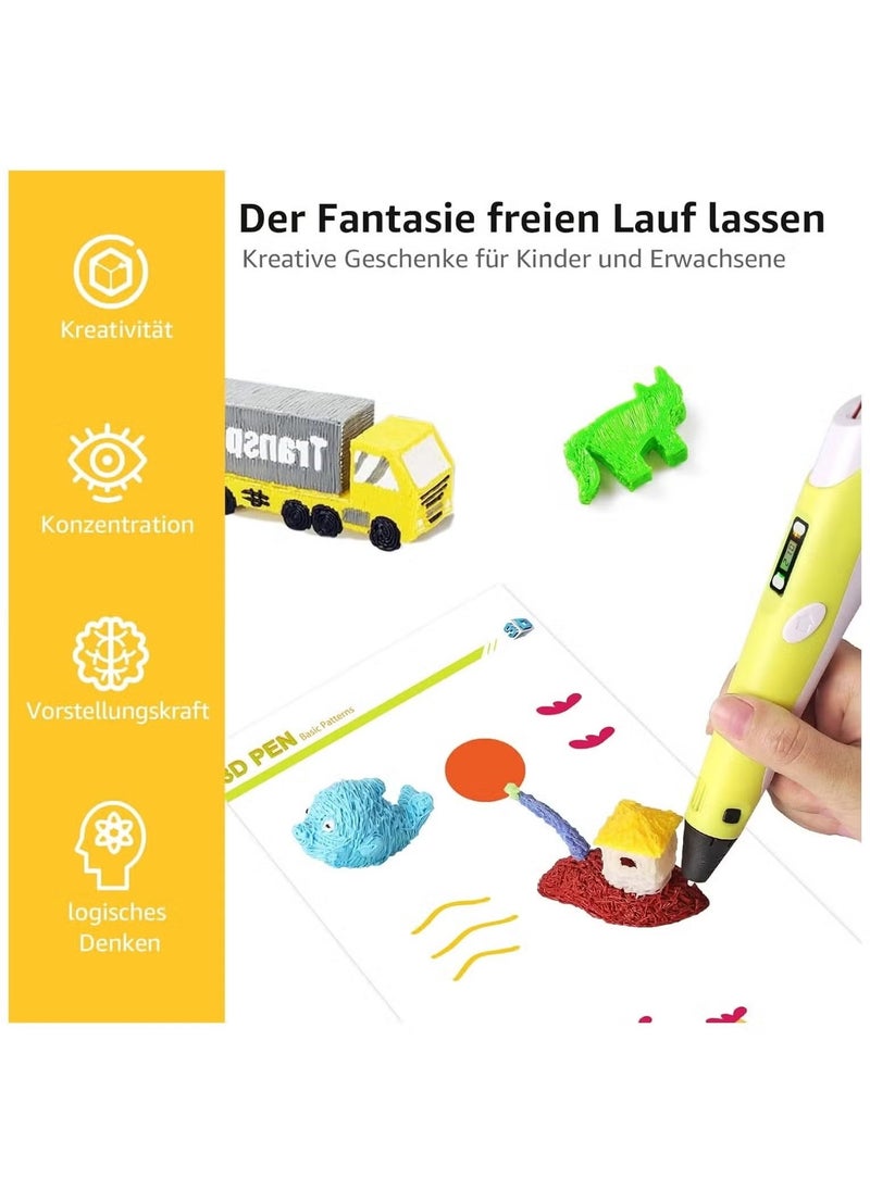TIGER SCRIB3D P1 3D Printing Pen with Display - 3D Pen, 3 PLA Filament Starting Colors, Stencil Book & Project Instructions, Includes Charger, Ideal for Kids and Adults, Perfect for Creative & Educational 3D Printing Projects - Image 4