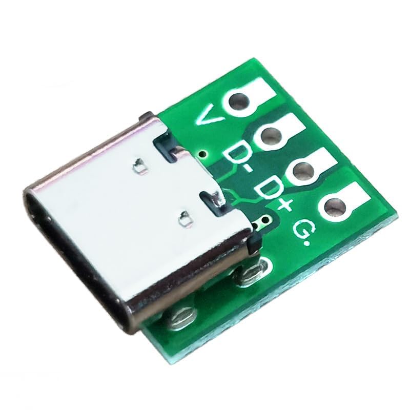 XUGERIP 10 Pcs USB 3.1 Type C Breakout Board DIY, 4 Pin 2.54mm Pitch Female Connector USB C, Type C DIY Breakout Board with PCB Converter Board - Image 4