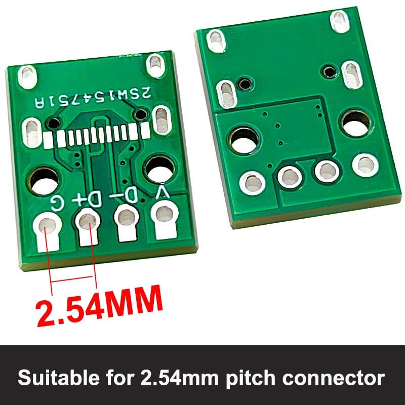 XUGERIP 10 Pcs USB 3.1 Type C Breakout Board DIY, 4 Pin 2.54mm Pitch Female Connector USB C, Type C DIY Breakout Board with PCB Converter Board - Image 5