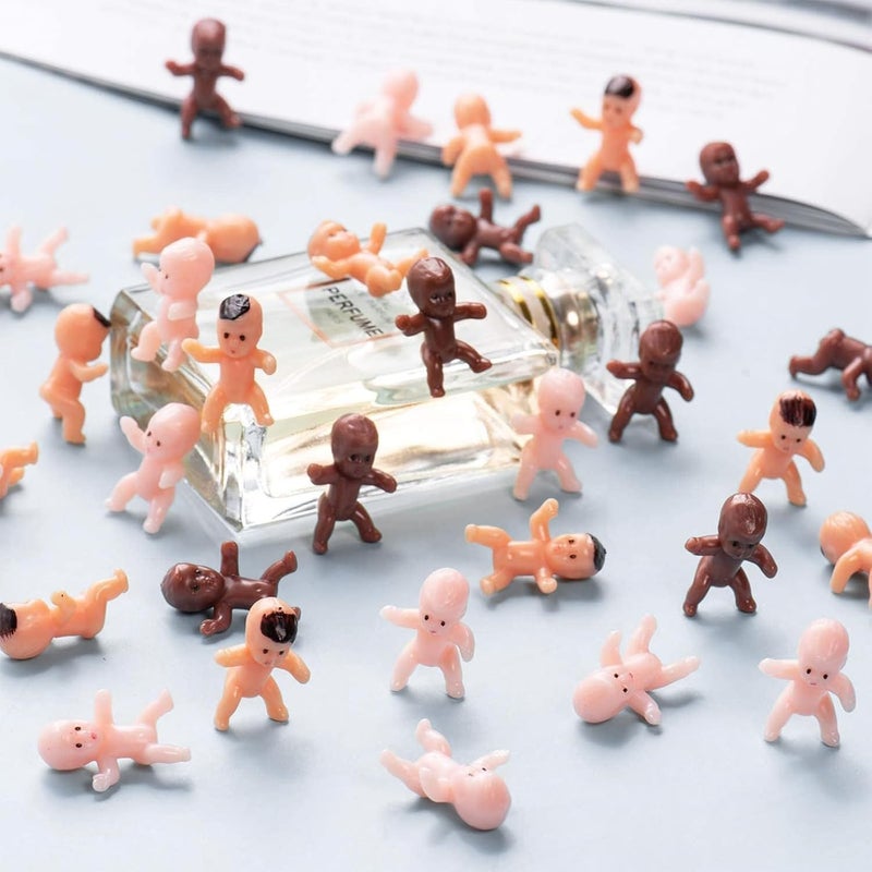 ZYFLSQ 120 Pcs Mini Babies for Baby Shower Games, 1 Inch Tiny Plastic Babies Bulk for My Water Broke Ice Cube, Mardi Gras King Cake Baby Figurines, Hide Hunt Games, Party Decorations Favors(Latin) - Image 3