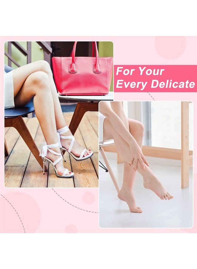 Satinior Silicone Socks 3 Pairs Aloe Socks Silicone Gel Heel Socks Anti Slip Silicone Moisturizing Socks for Women Men Dry Cracking Skin (Medium), Pink, Beige and White,Medium - Image 4