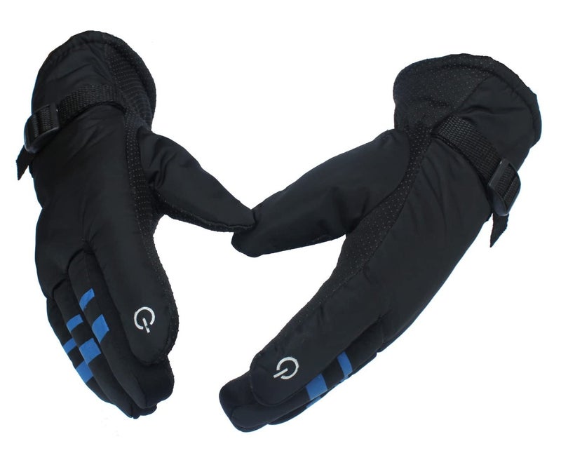 Alexvyan Black Anti Slip Snow and Wind Proof Soft Warm Winter Gloves for Riding, Cycling, Byke, Bike, Motorcycle for Men Boy Gents - Universal Size (Black with Red Print) - Image 1