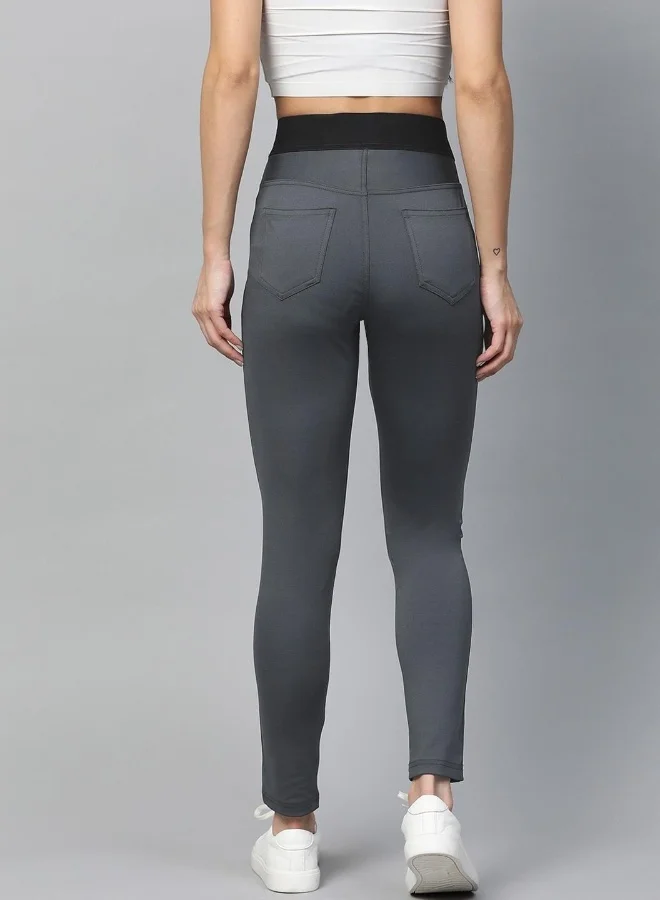 Hubberholme Grey Jeggings For Women
