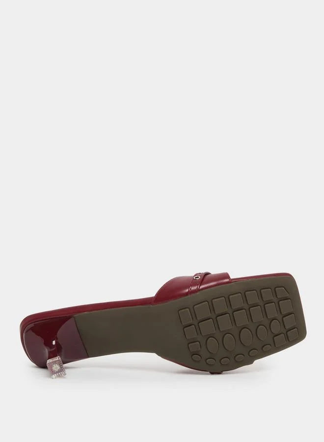 Styli Styli Buckled Detail Kitten Heel Sandals
