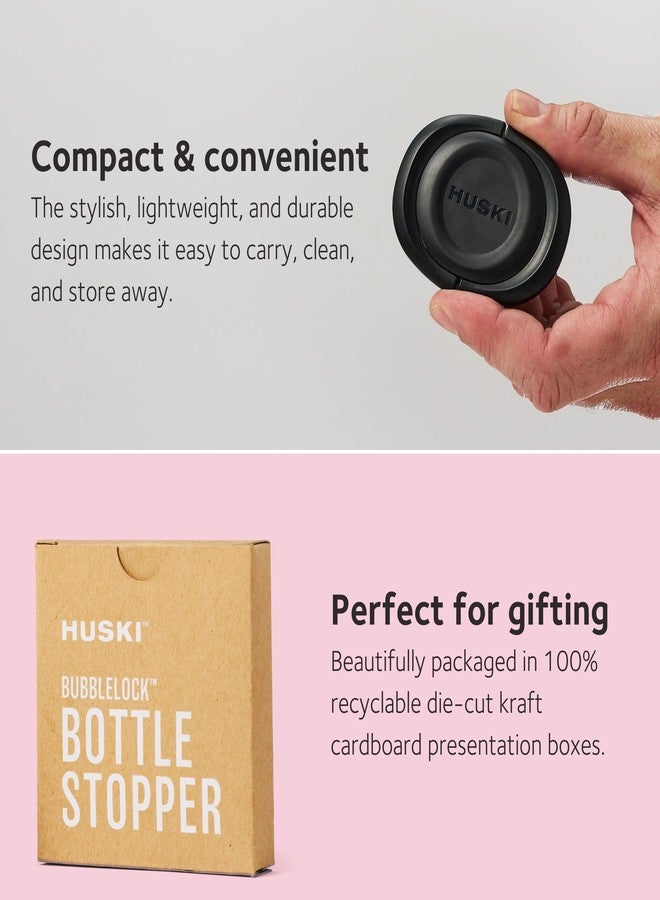 Huski سدادة زجاجة Huski BubbleLock™ | جديد | سدادة شمبانيا صغيرة الحجم وعملية | إكسسوارات النبيذ والبار | تناسب مبرد الشمبانيا Huski | هدايا النبيذ - Image 4