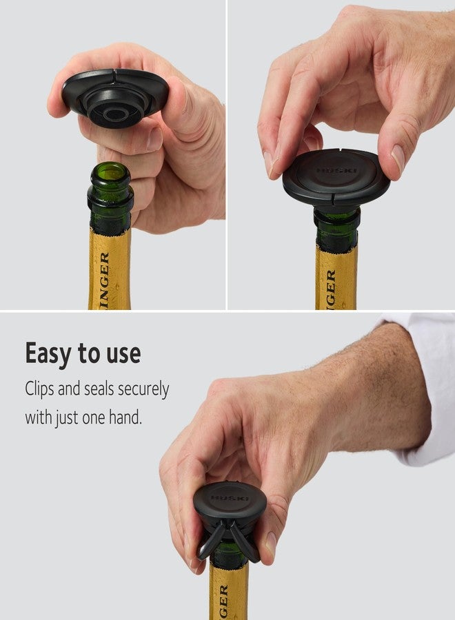 Huski سدادة زجاجة Huski BubbleLock™ | جديد | سدادة شمبانيا صغيرة الحجم وعملية | إكسسوارات النبيذ والبار | تناسب مبرد الشمبانيا Huski | هدايا النبيذ - Image 3