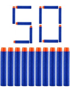 ماركة غير محددة Suction Bullet Foam Darts for Nerf Elite Blaster Guns (Pack of 50) - Blue Darts & Plastic Bullets  (Blue)  - Image 1