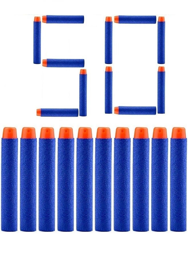Generic Suction Bullet Foam Darts for Nerf Elite Blaster Guns (Pack of 50) - Blue Darts & Plastic Bullets  (Blue)  - Image 1